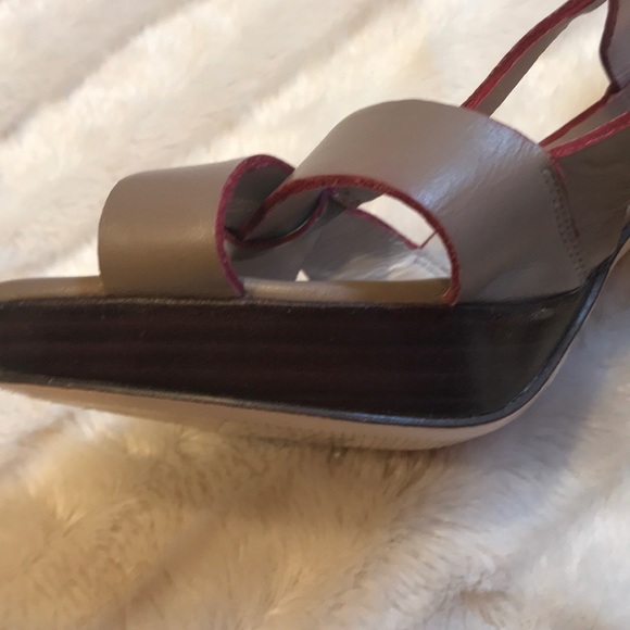 NWOB Boden taupe/red platform heels, size 39 - Picture 7 of 8